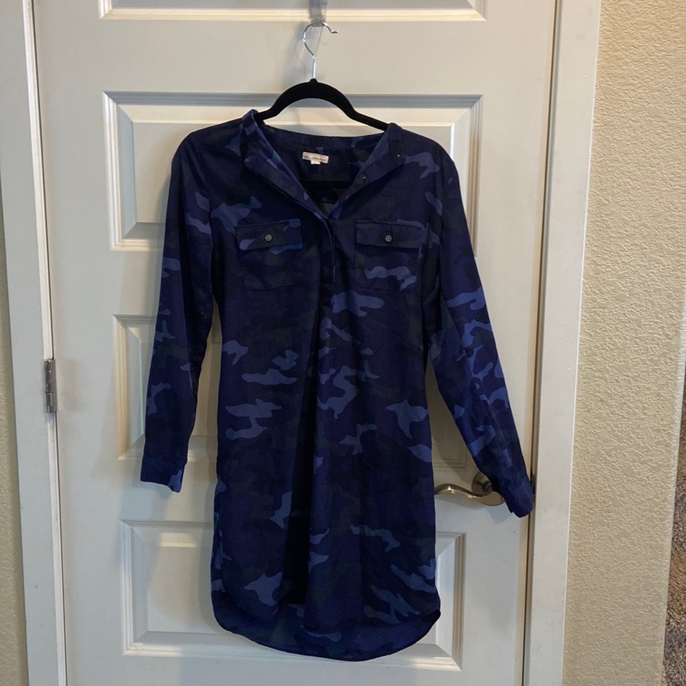 This is a blue camp camp shirt by Gap